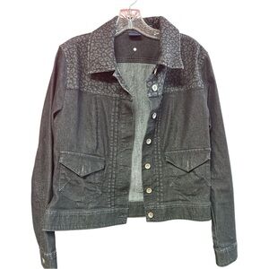 Westbound Black Jean Jacket Rhinestone Embellished